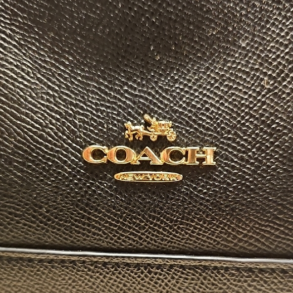 Coach Black Satchel with Gold Accents - Picture 7 of 9